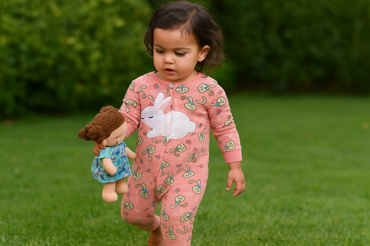 Pink Bunny Cotton Baby Romper