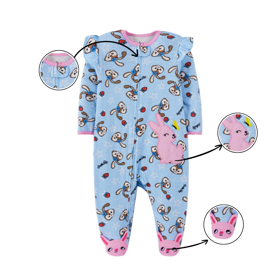 Bunny Ruffle Footed Baby Romper