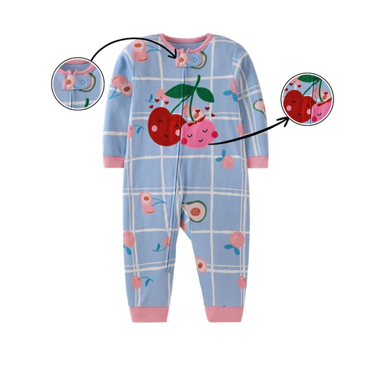 Sweet Cherry Cotton Baby Romper