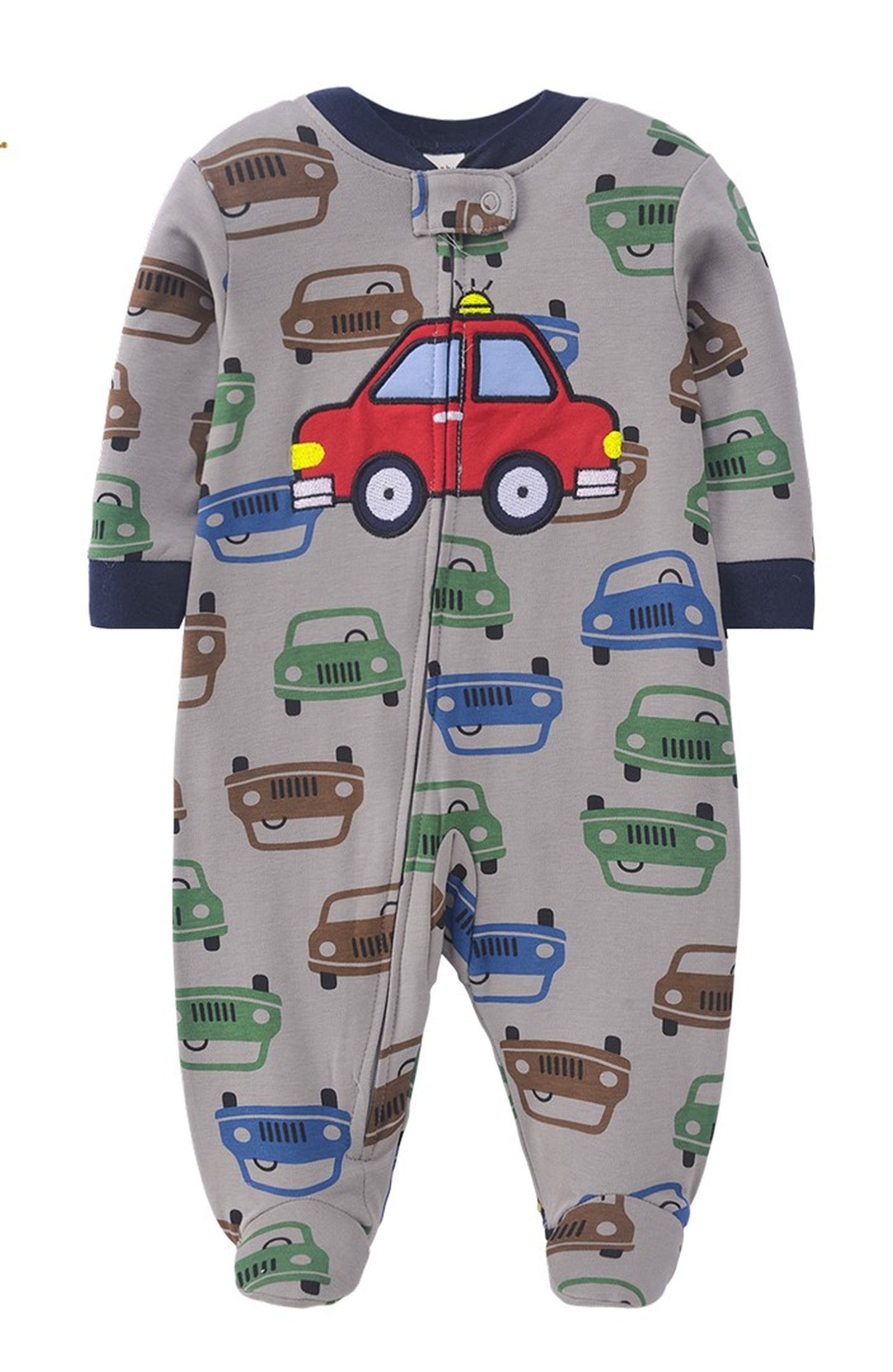 Car Print Footed Baby Romper