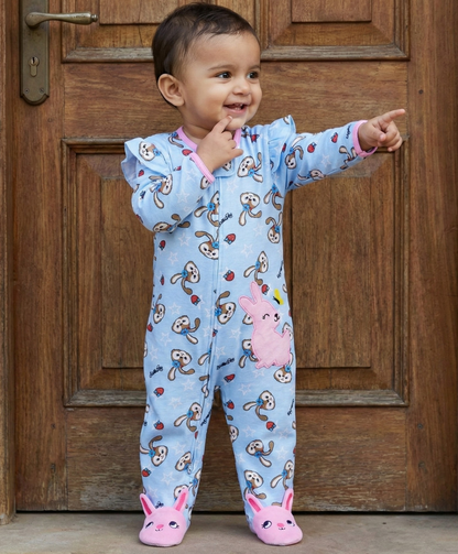 Bunny Ruffle Footed Baby Romper