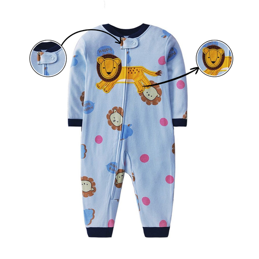 Happy Lion Footed Baby Romper