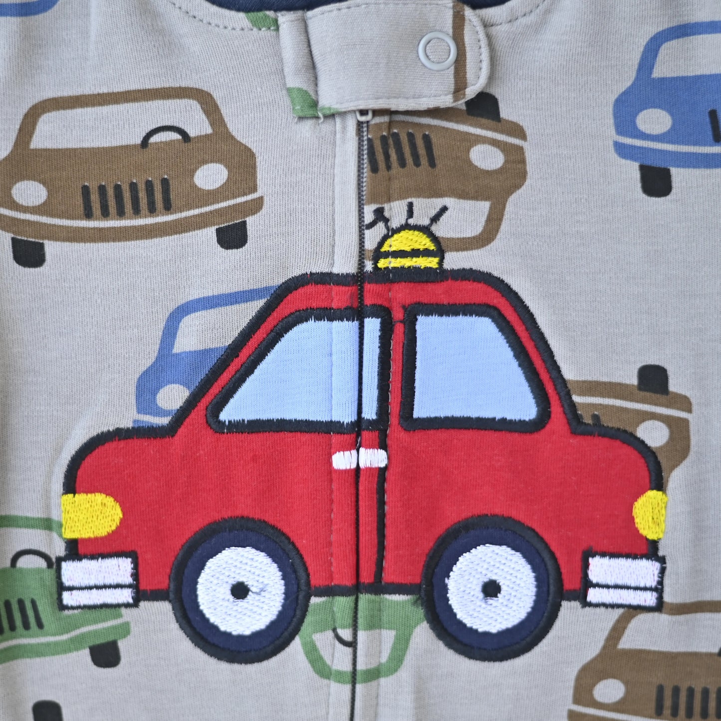 Car Print Footed Baby Romper