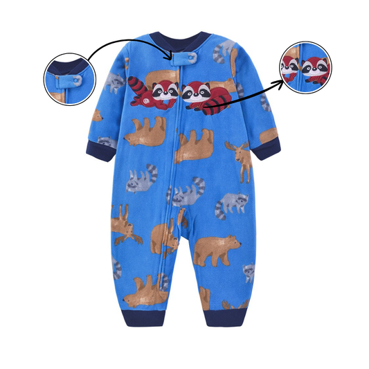 Winter Woodland Friends Fleece Romper
