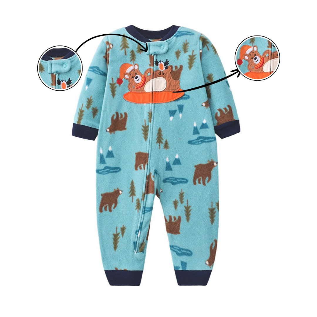 Winter Bear Fleece Baby Romper
