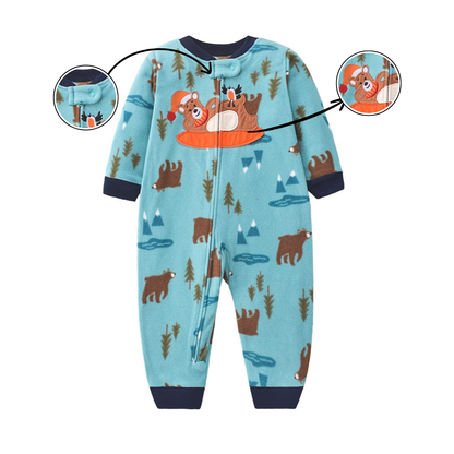 Winter Bear Fleece Baby Romper