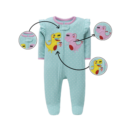 Dinosaur Ruffle Footed Baby Romper