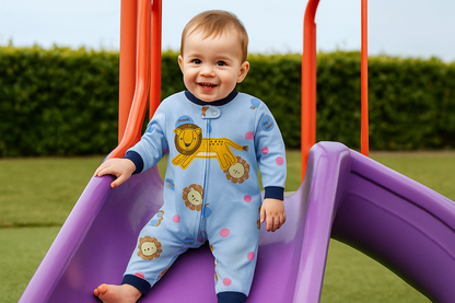 Happy Lion Footed Baby Romper