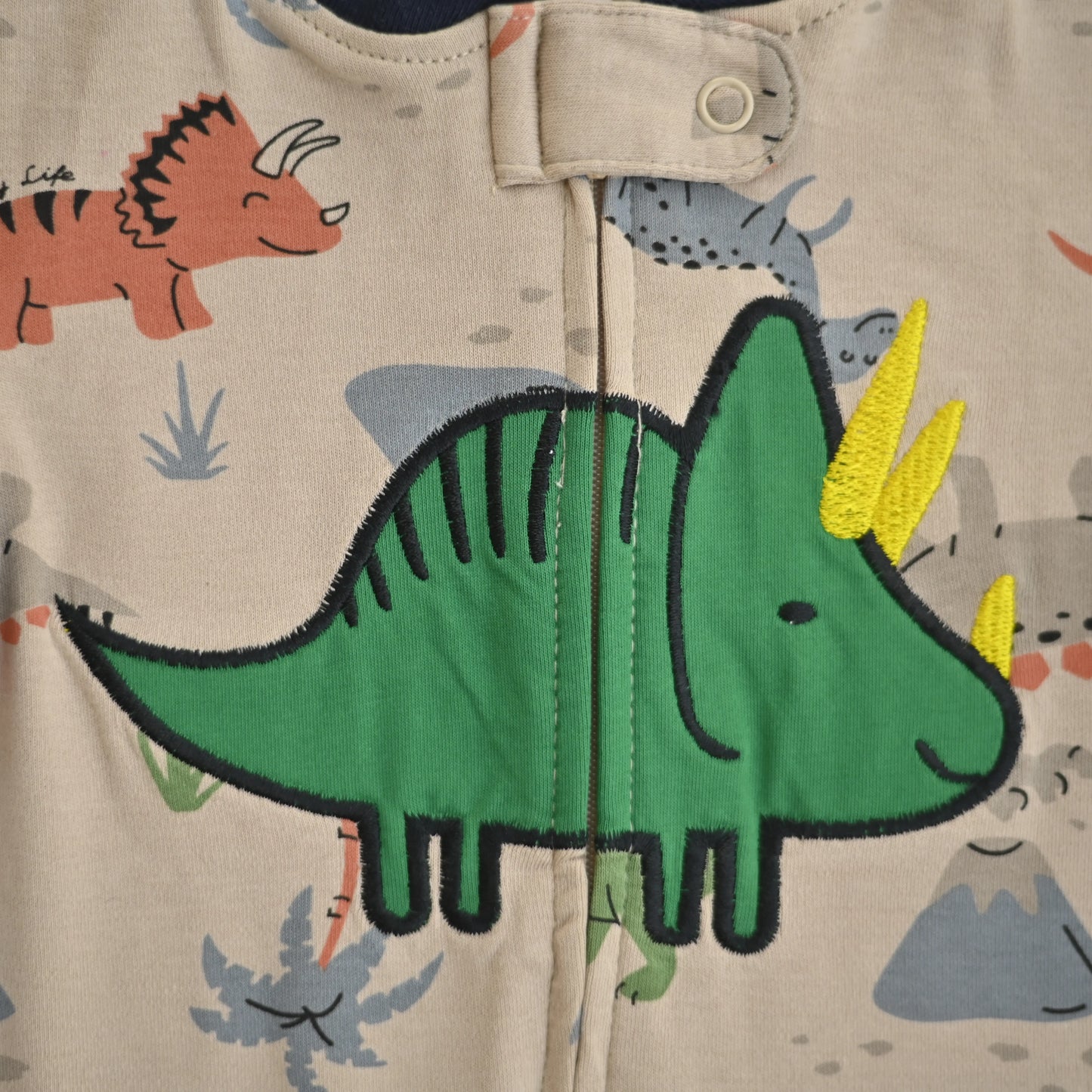 Dinosaur Print Footed Baby Romper