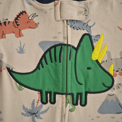 Dinosaur Print Footed Baby Romper