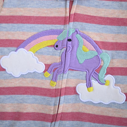 Rainbow Unicorn Striped Romper