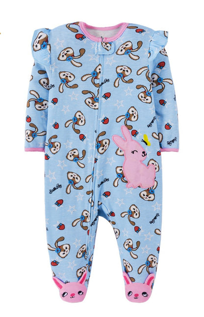 Bunny Ruffle Footed Baby Romper