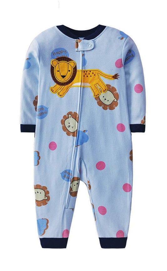 Happy Lion Footed Baby Romper