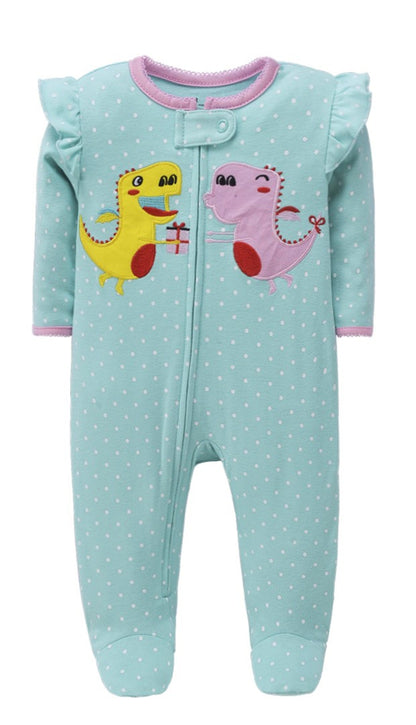 Dinosaur Ruffle Footed Baby Romper