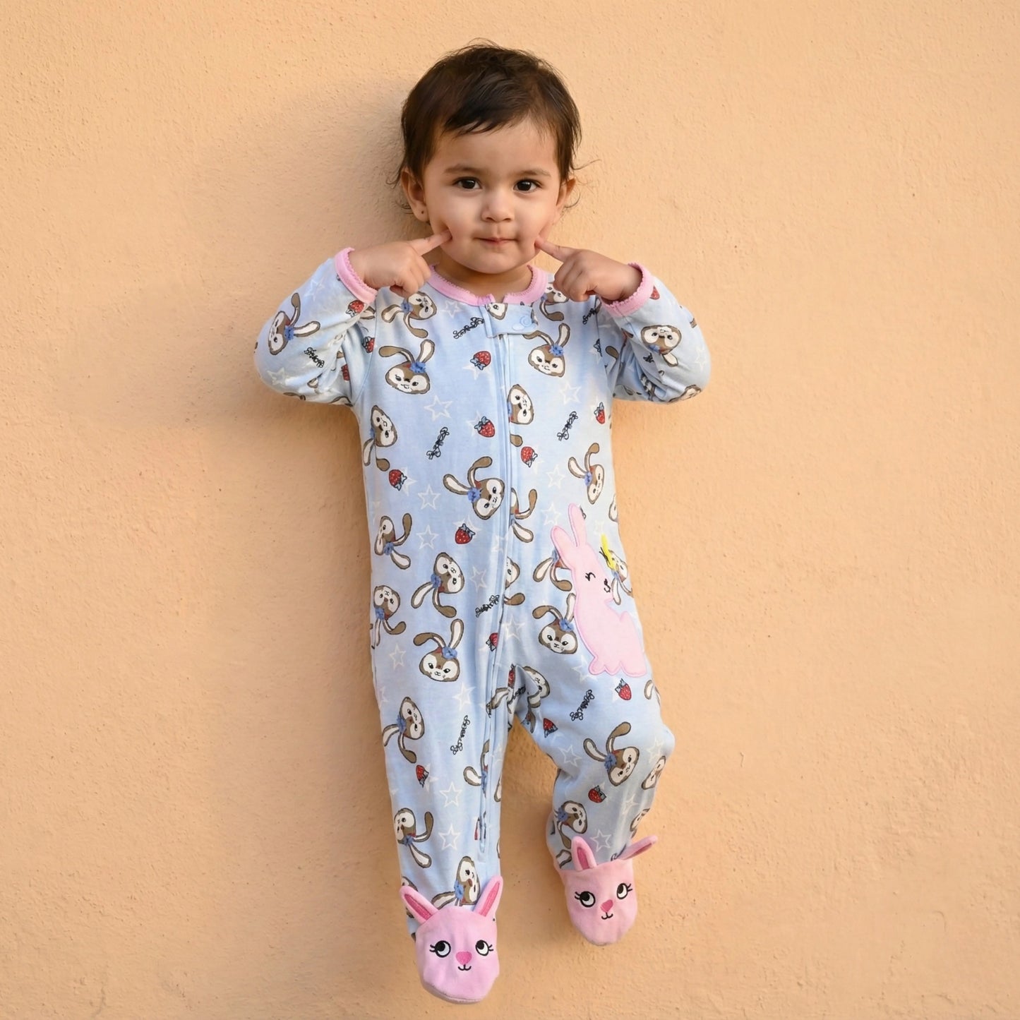 Bunny Ruffle Footed Baby Romper
