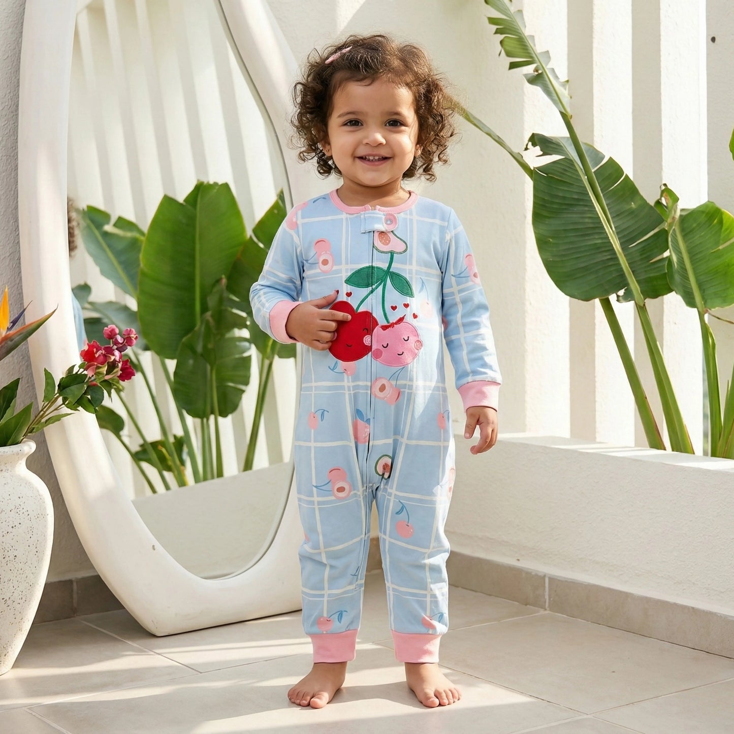 Sweet Cherry Cotton Baby Romper