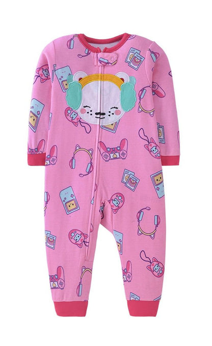 Pink Gamer Bear Baby Romper