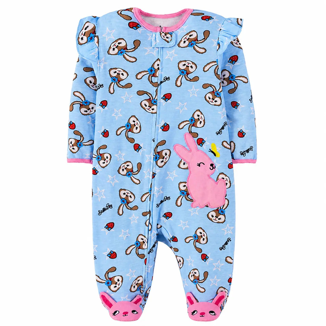 Bunny Ruffle Footed Baby Romper