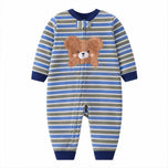 Striped Bear Cozy Baby Romper