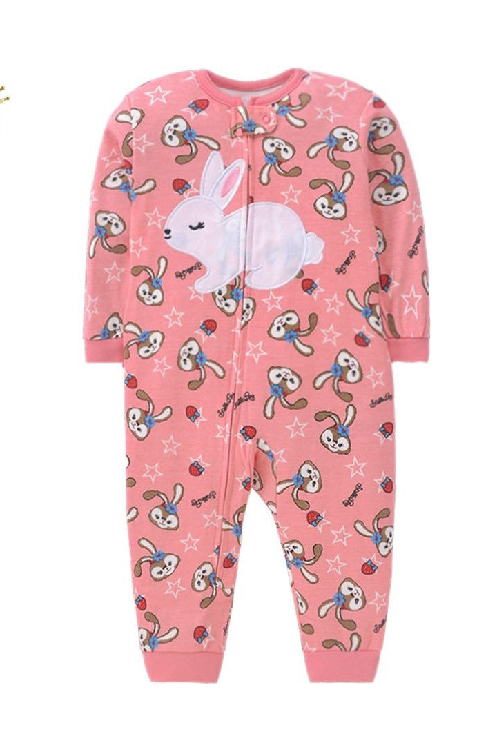 Pink Bunny Cotton Baby Romper