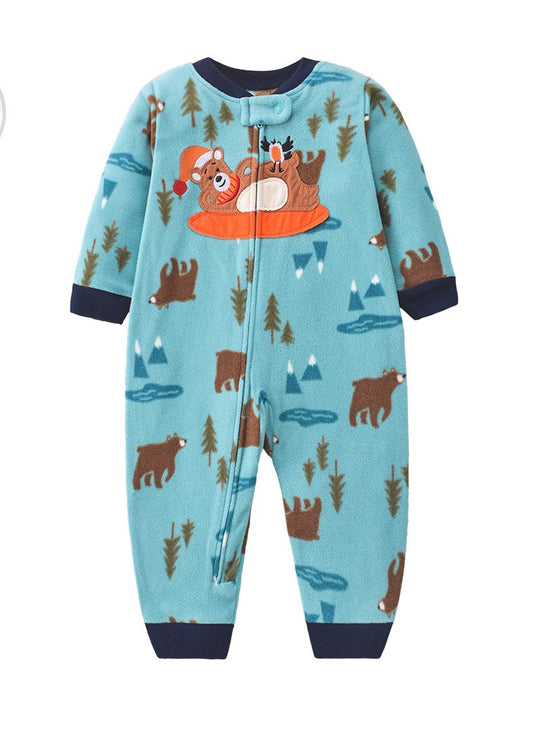 Winter Bear Fleece Baby Romper