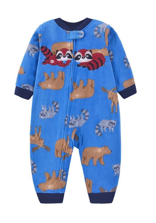 Winter Woodland Friends Fleece Romper