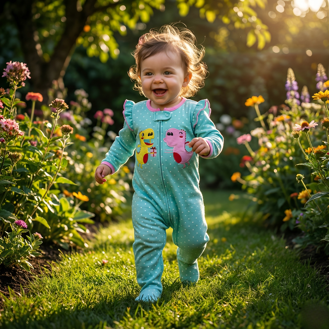 Dinosaur Ruffle Footed Baby Romper
