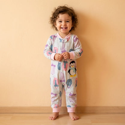 Penguins Fleece Baby Romper