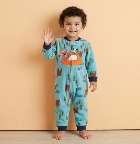 Bear Fleece Baby Romper