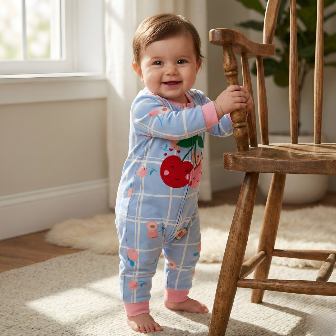 Sweet Cherry Cotton Baby Romper