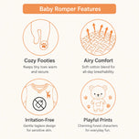 Dinosaur Print Footed Baby Romper